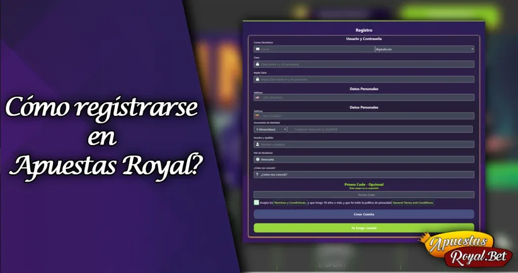 Cómo registrarse en Apuestas Royal