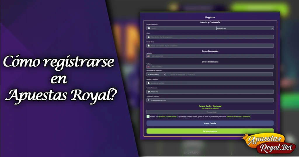 Cómo registrarse en Apuestas Royal